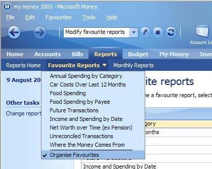 Unwanted report removal in Money 2005 onwards