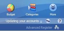 Updating your accounts message in Microsoft Money advanced register