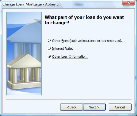 Change Loan: What part of your loan do you want to change