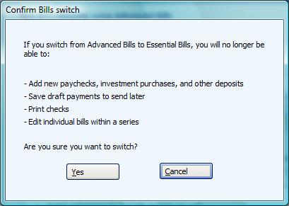 Confirm Bills Switch