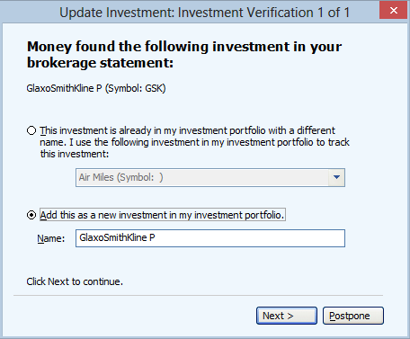 ms money plus sunset importing csv file